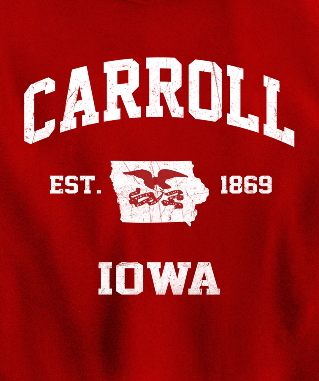Carroll Iowa IA vintage State Athletic style Pullover Hoodie