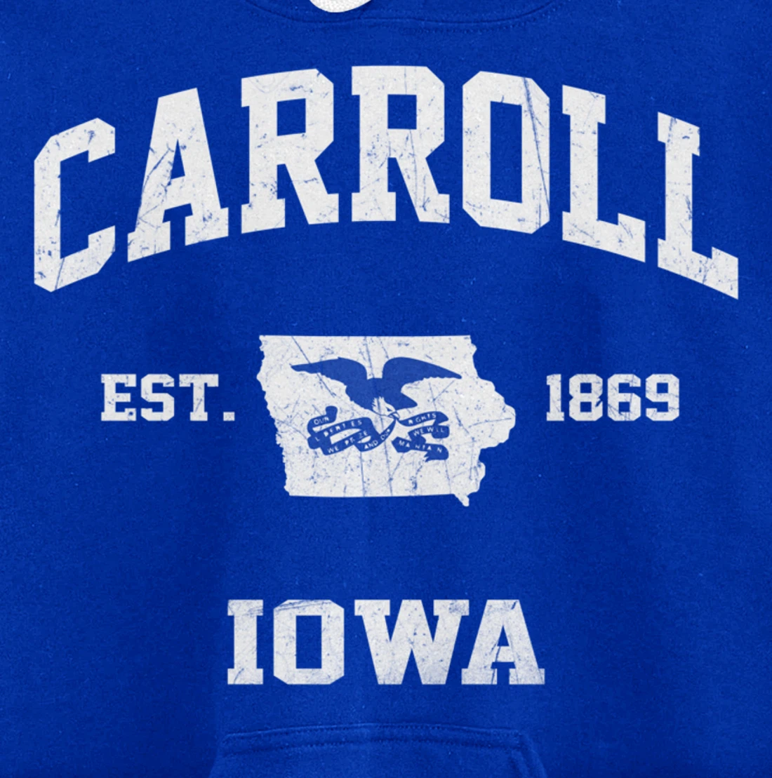 Carroll Iowa IA vintage State Athletic style Pullover Hoodie