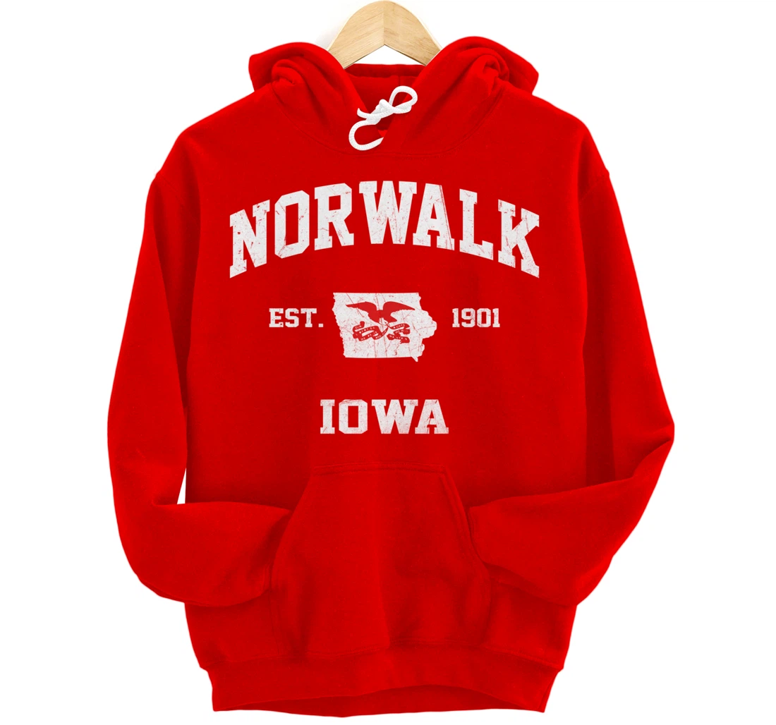 Norwalk Iowa IA vintage State Athletic style Pullover Hoodie