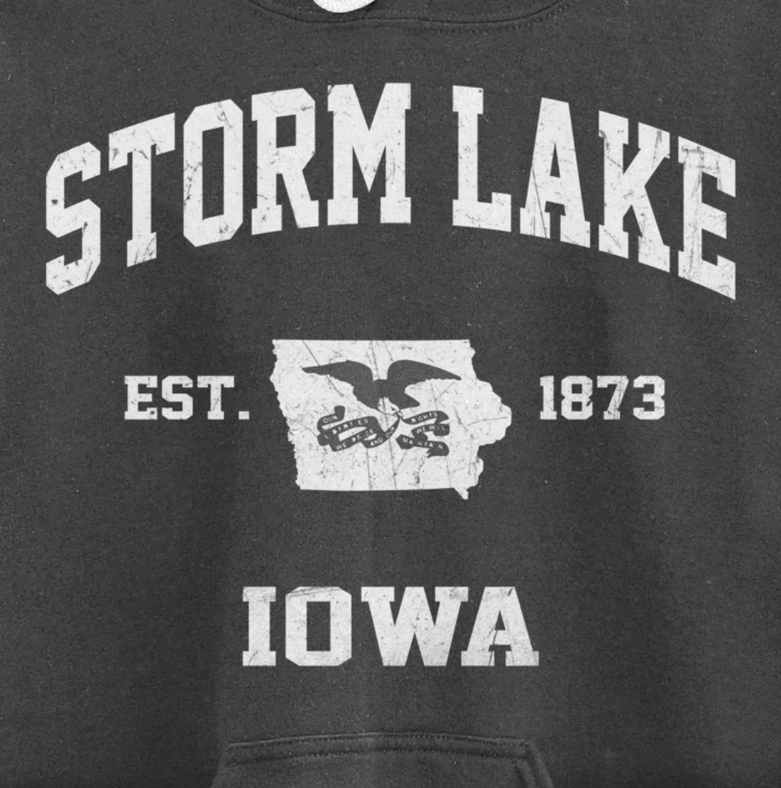 Storm Lake Iowa IA vintage State Athletic style Pullover Hoodie