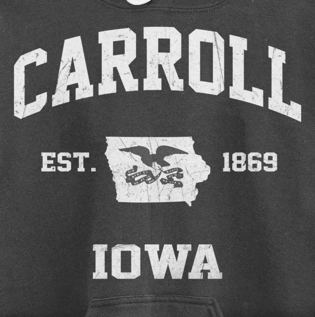 Carroll Iowa IA vintage State Athletic style Pullover Hoodie