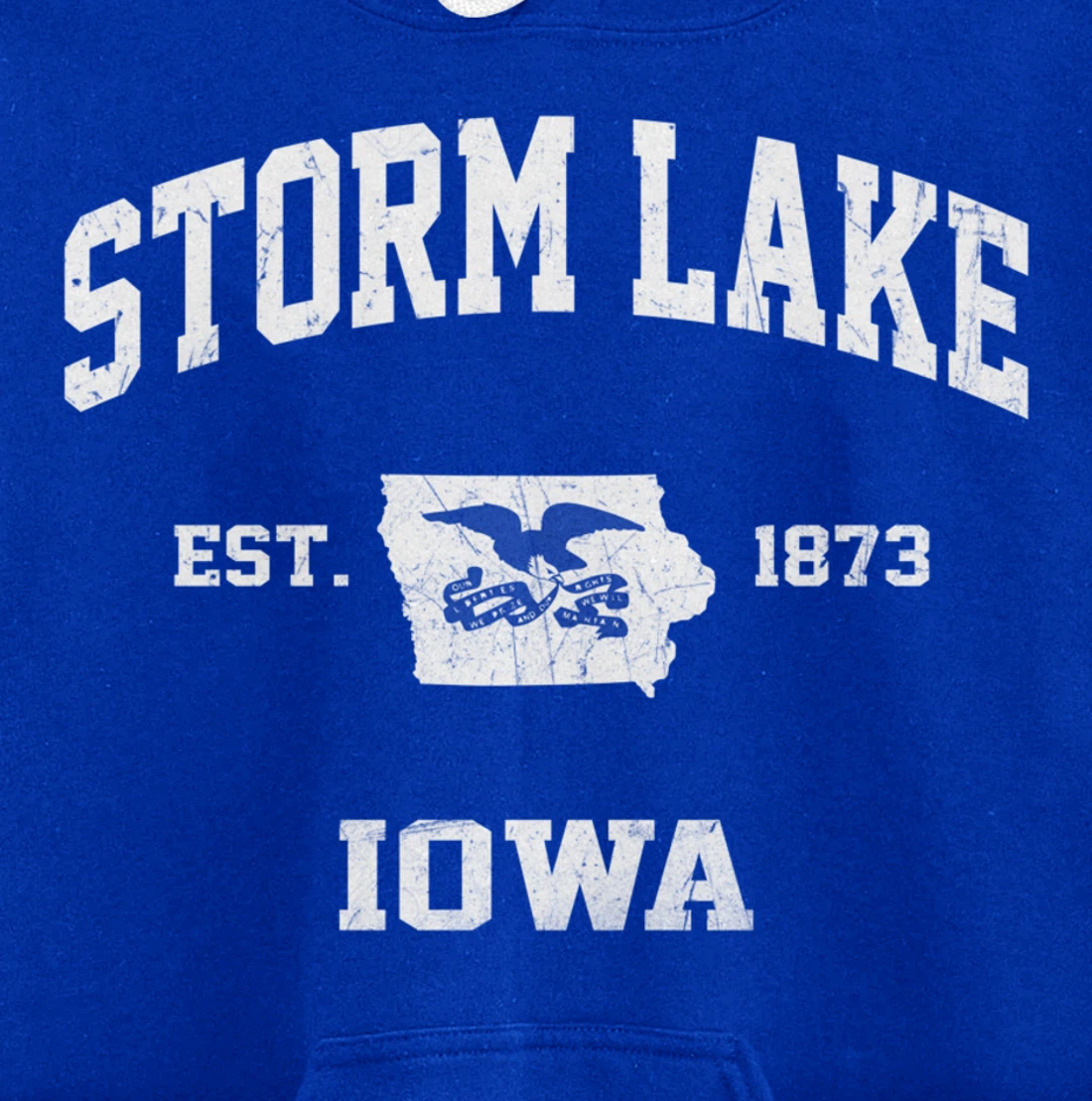 Storm Lake Iowa IA vintage State Athletic style Pullover Hoodie