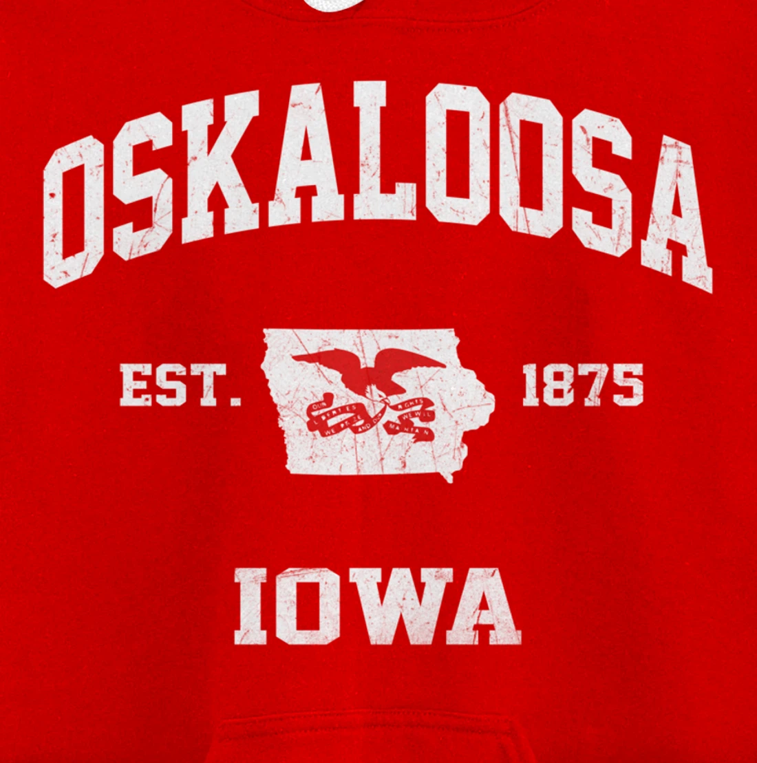 Oskaloosa Iowa IA vintage State Athletic style Pullover Hoodie