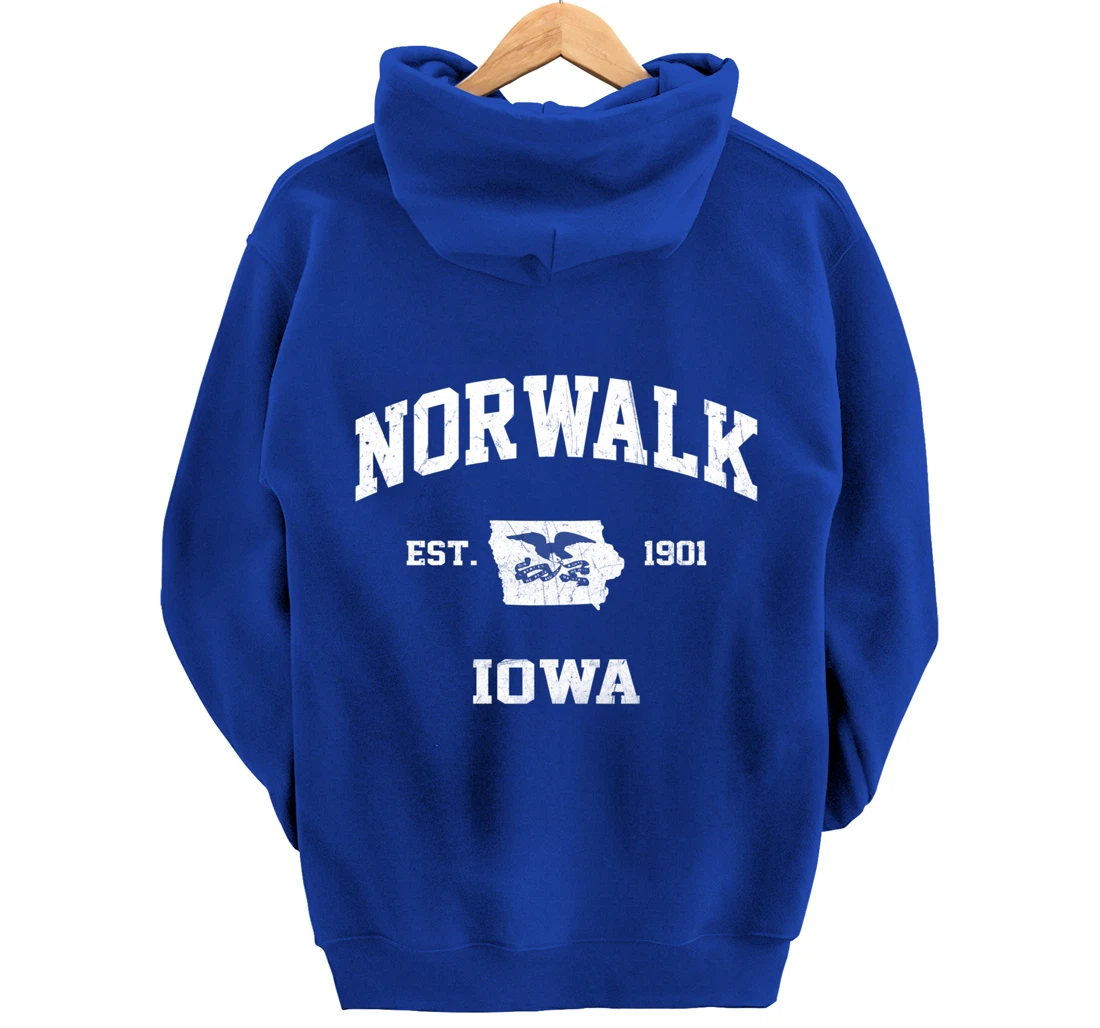 Norwalk Iowa IA vintage State Athletic style Pullover Hoodie