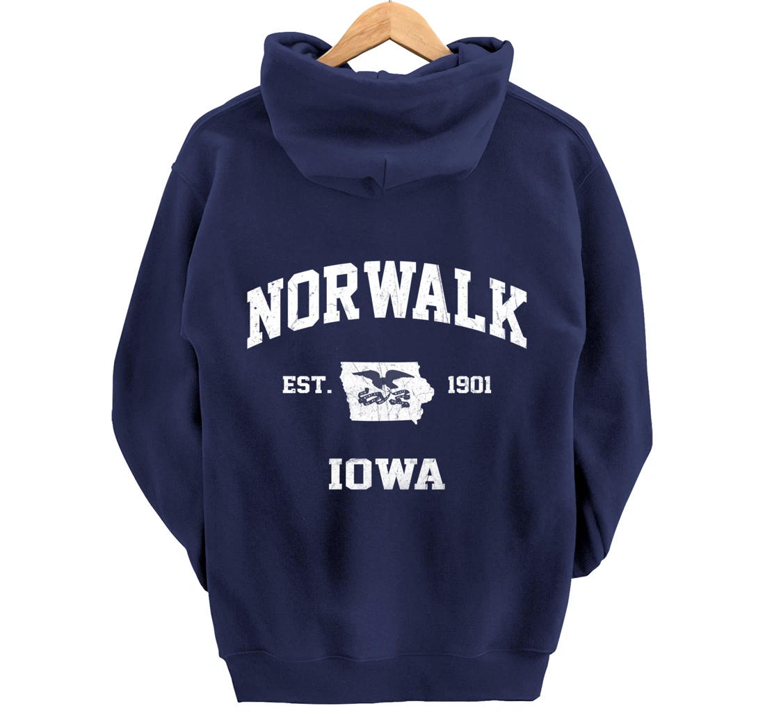 Norwalk Iowa IA vintage State Athletic style Pullover Hoodie