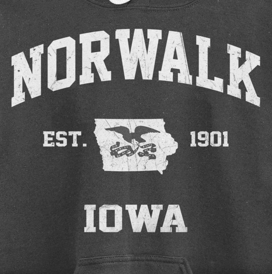Norwalk Iowa IA vintage State Athletic style Pullover Hoodie