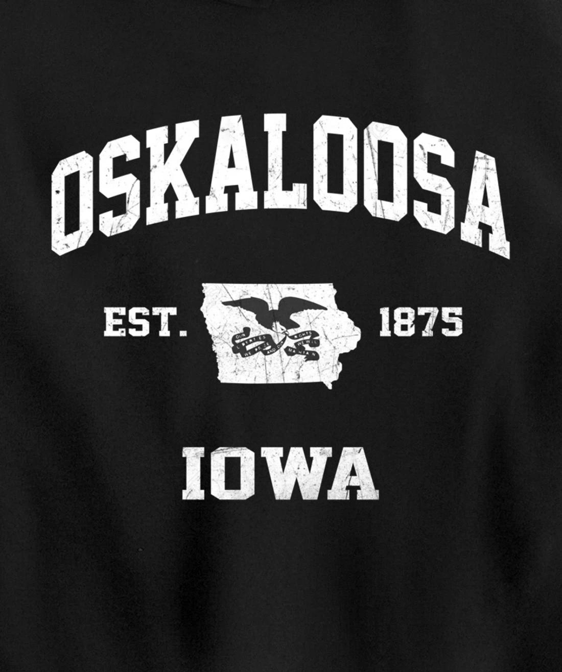 Oskaloosa Iowa IA vintage State Athletic style Pullover Hoodie