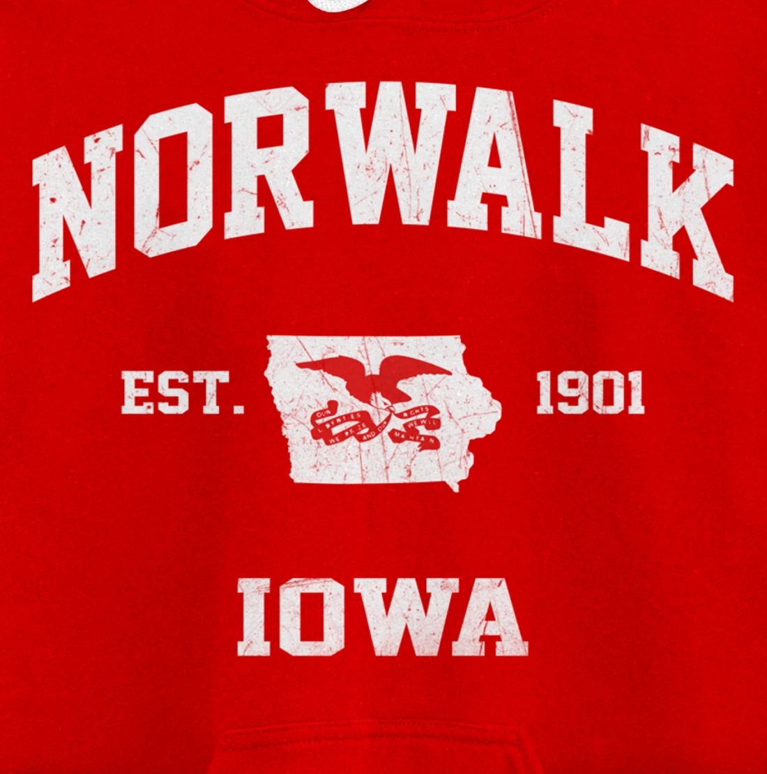 Norwalk Iowa IA vintage State Athletic style Pullover Hoodie