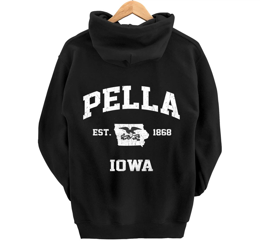 Pella Iowa IA vintage State Athletic style Pullover Hoodie