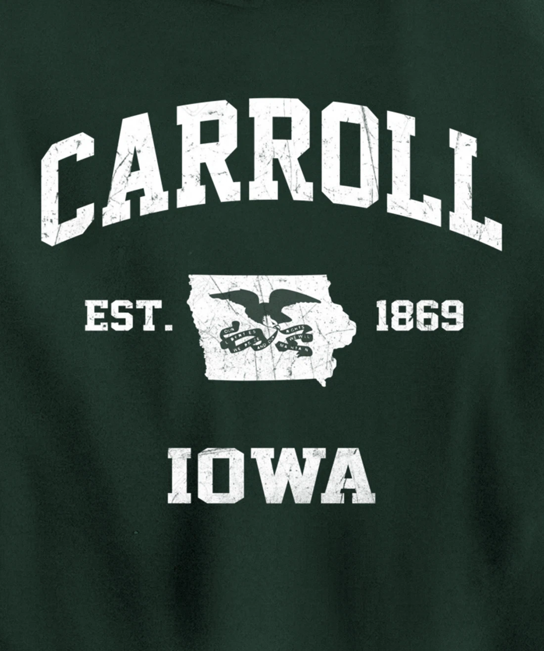 Carroll Iowa IA vintage State Athletic style Pullover Hoodie