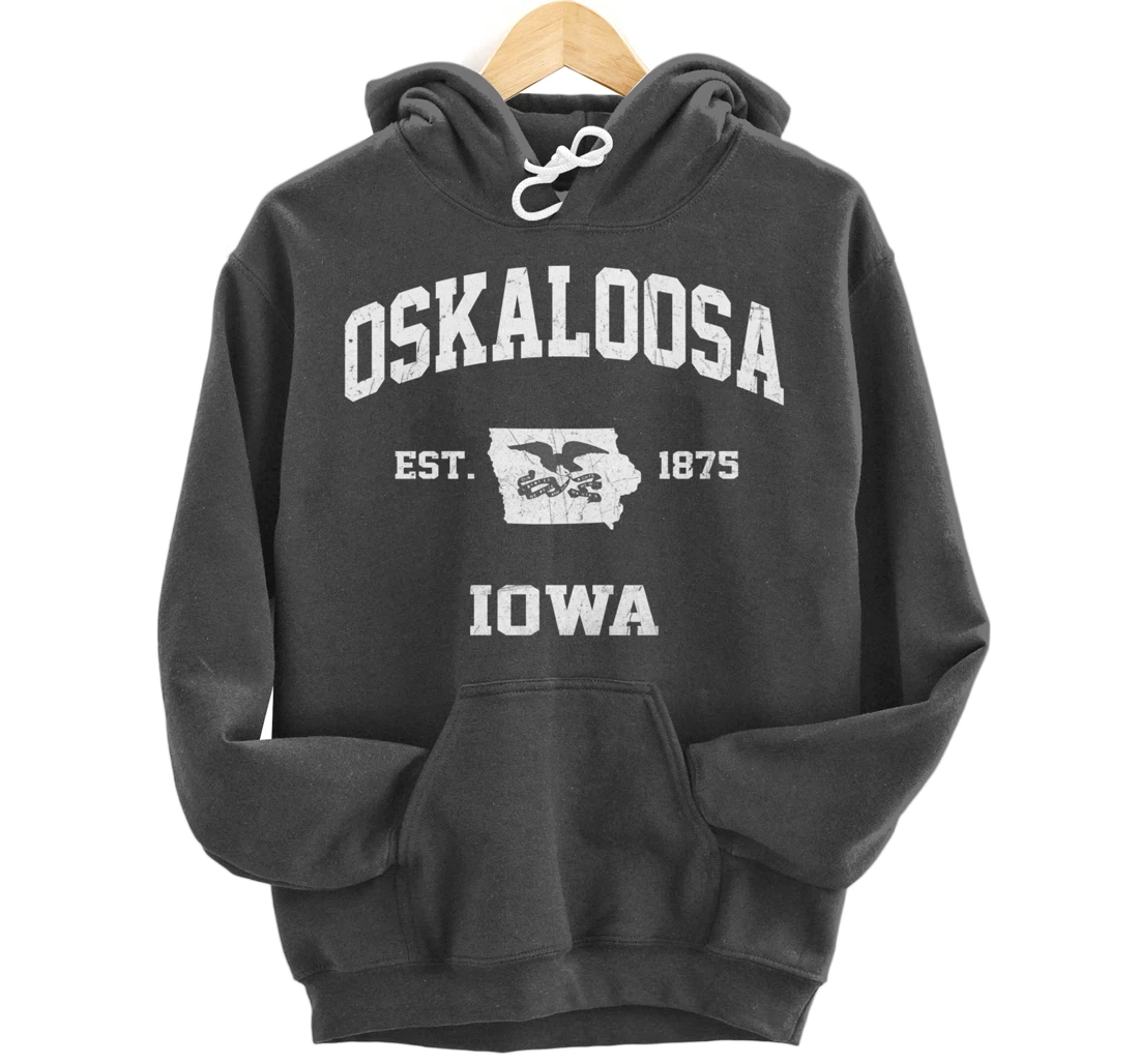 Oskaloosa Iowa IA vintage State Athletic style Pullover Hoodie