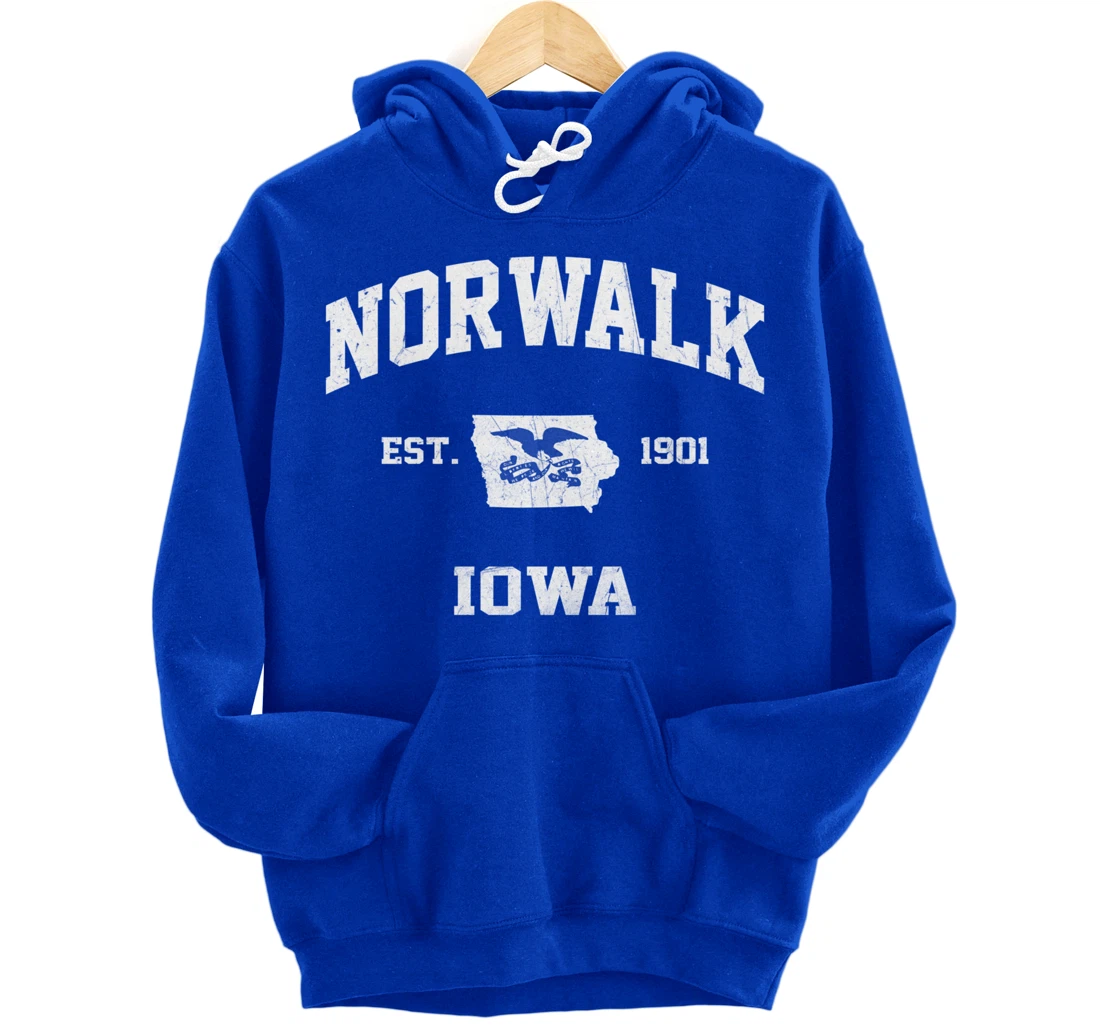 Norwalk Iowa IA vintage State Athletic style Pullover Hoodie