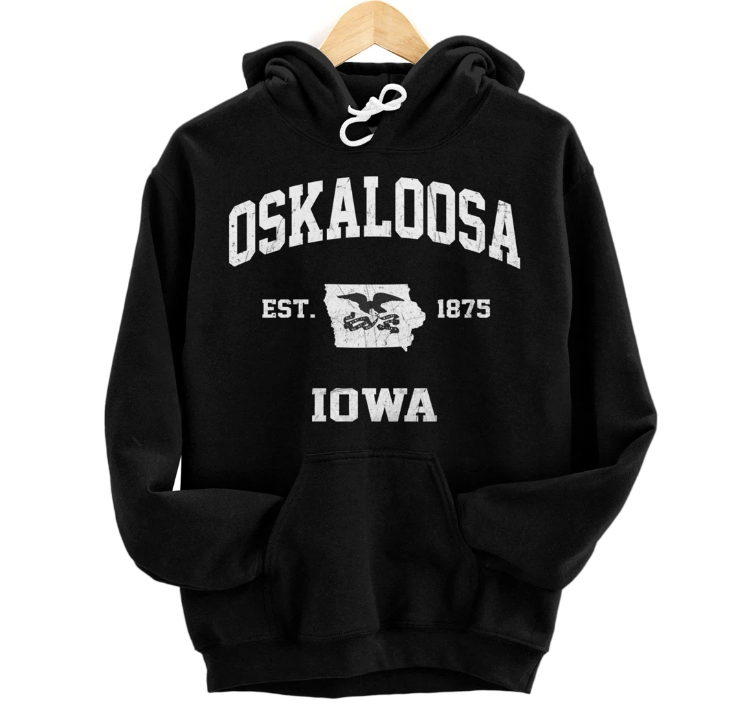 Oskaloosa Iowa IA vintage State Athletic style Pullover Hoodie