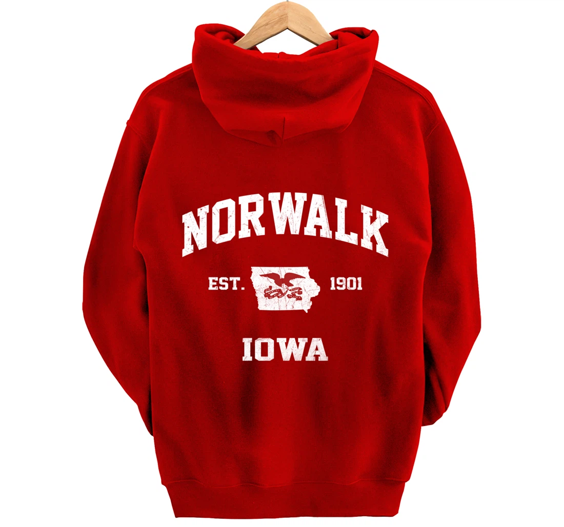 Norwalk Iowa IA vintage State Athletic style Pullover Hoodie