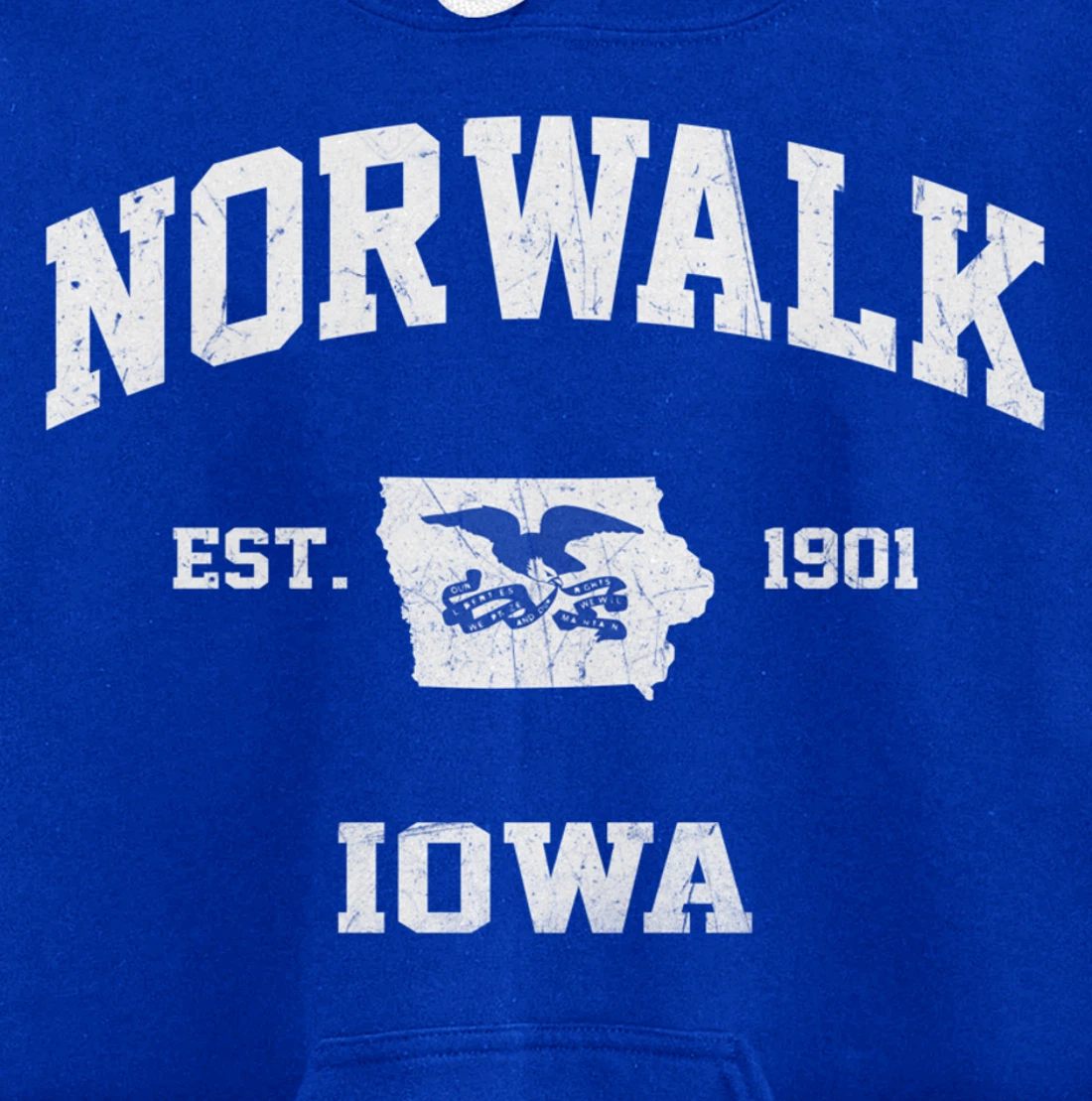 Norwalk Iowa IA vintage State Athletic style Pullover Hoodie