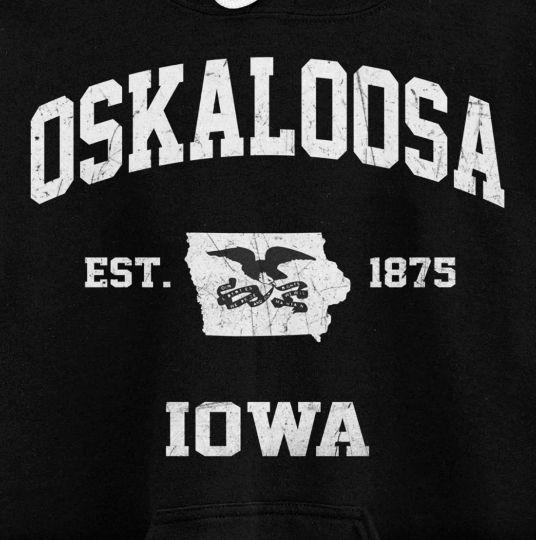 Oskaloosa Iowa IA vintage State Athletic style Pullover Hoodie