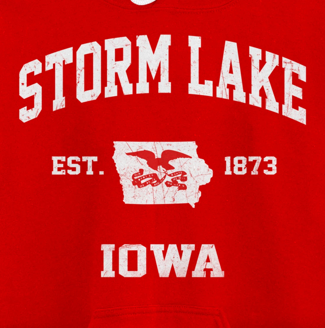 Storm Lake Iowa IA vintage State Athletic style Pullover Hoodie
