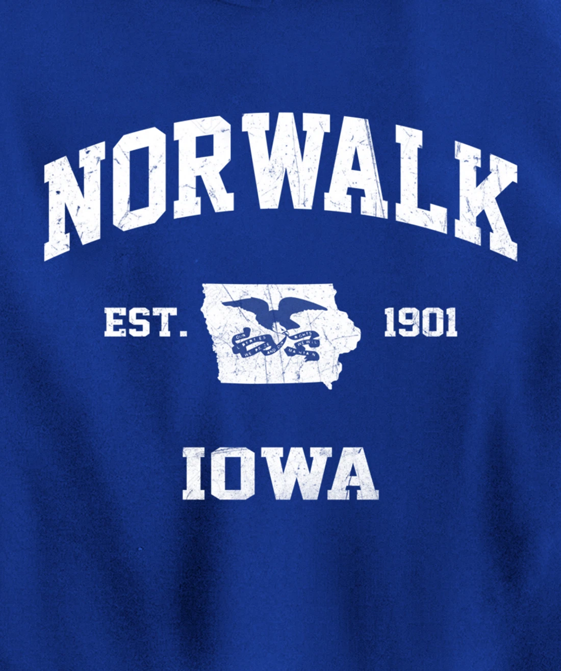 Norwalk Iowa IA vintage State Athletic style Pullover Hoodie