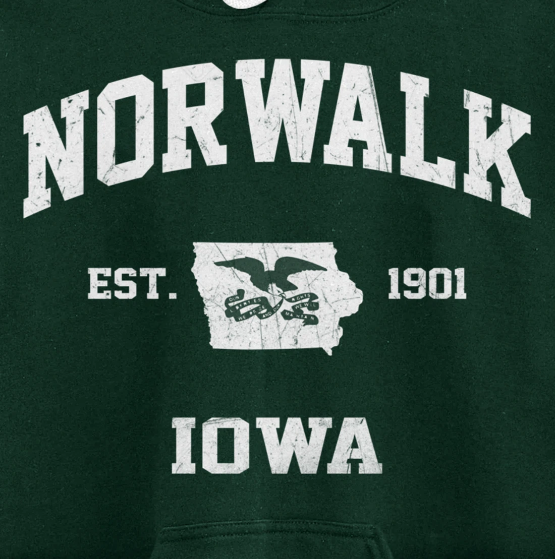 Norwalk Iowa IA vintage State Athletic style Pullover Hoodie