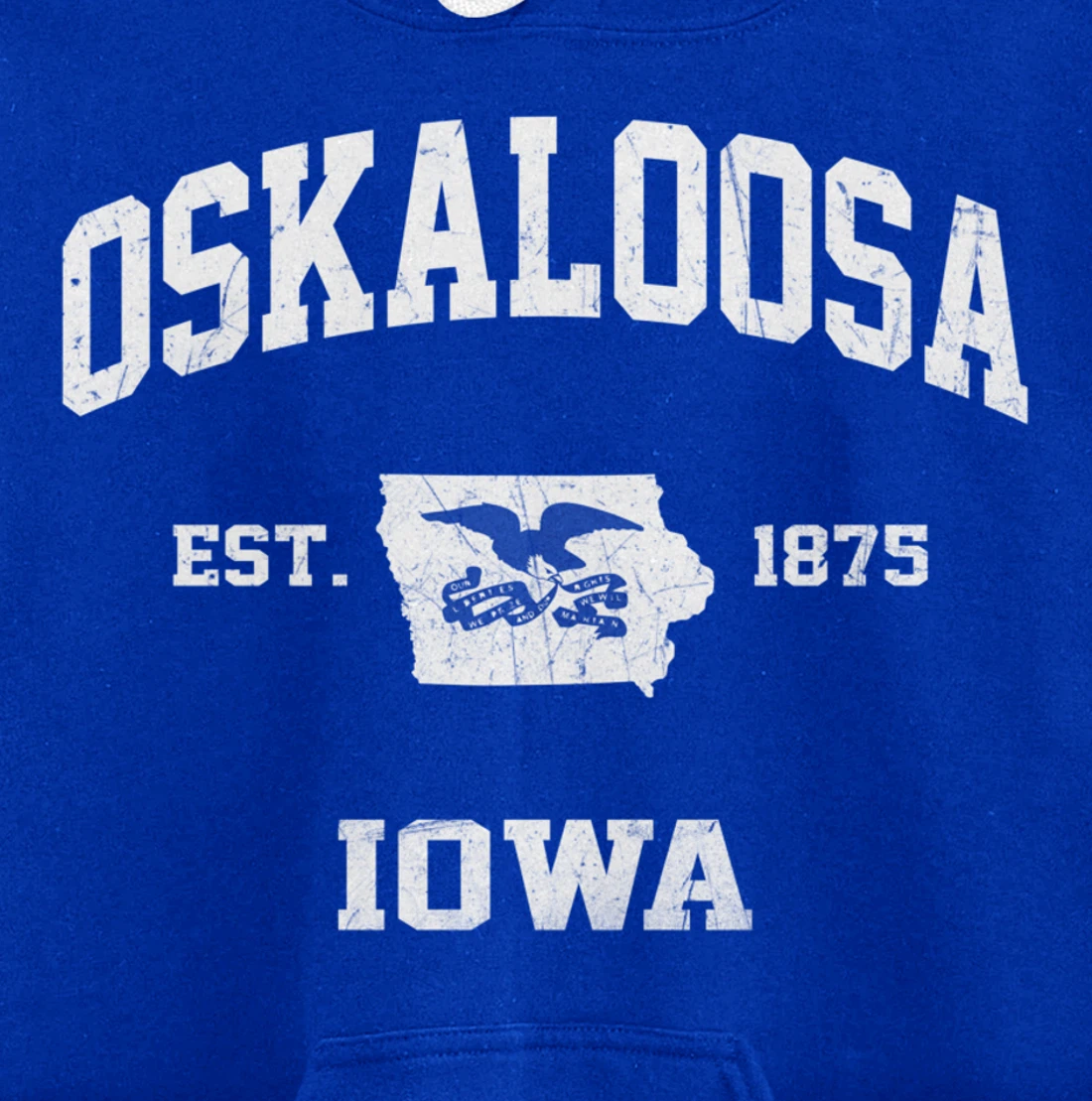 Oskaloosa Iowa IA vintage State Athletic style Pullover Hoodie