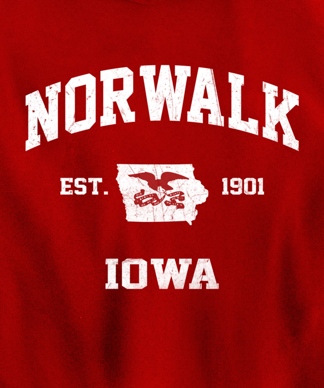 Norwalk Iowa IA vintage State Athletic style Pullover Hoodie