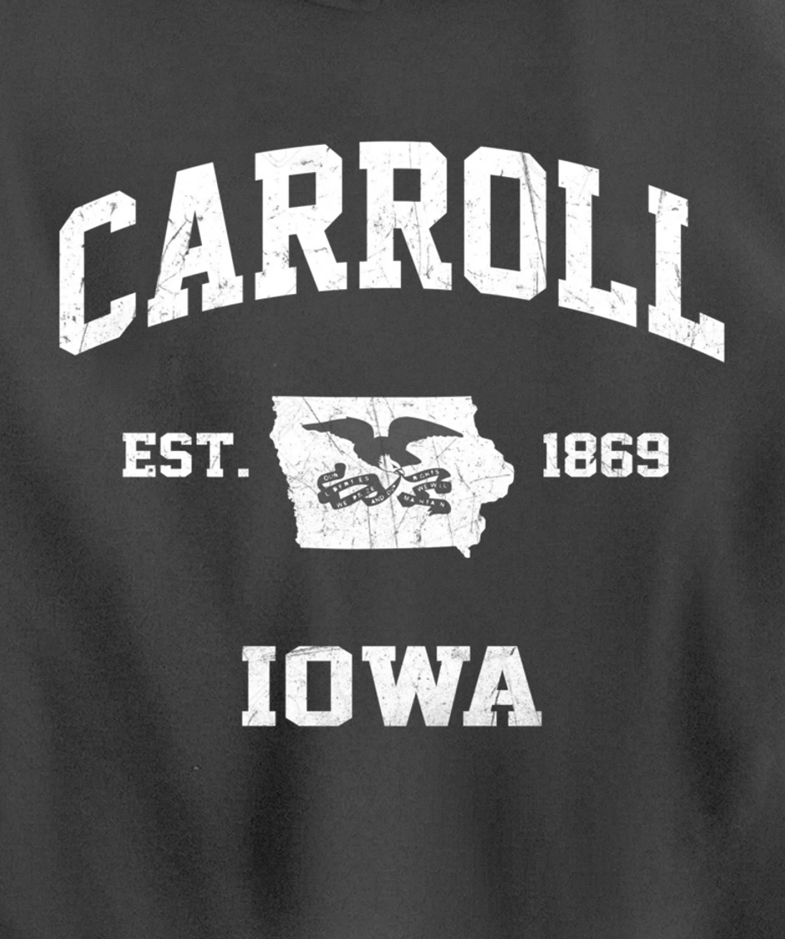 Carroll Iowa IA vintage State Athletic style Pullover Hoodie
