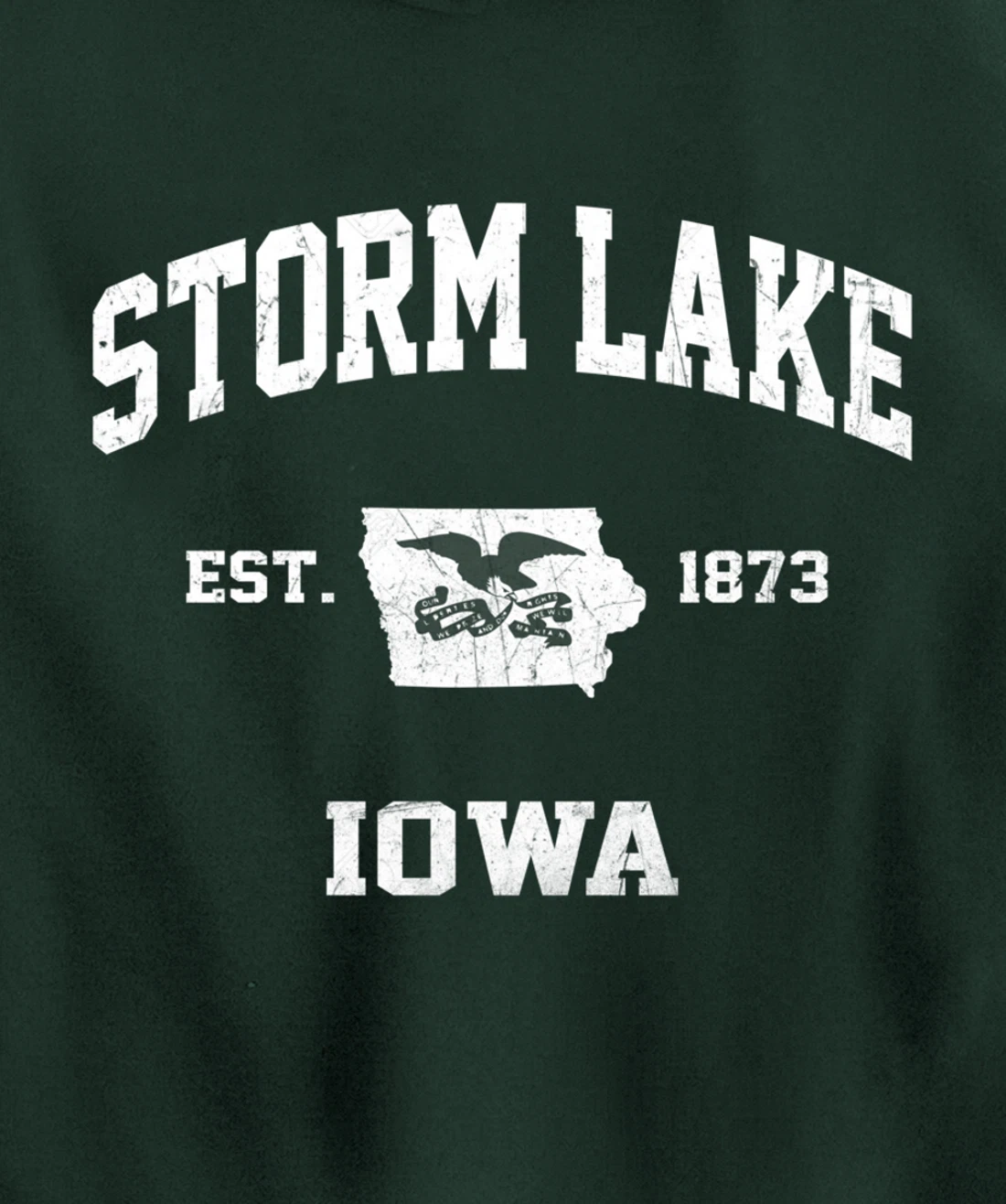 Storm Lake Iowa IA vintage State Athletic style Pullover Hoodie