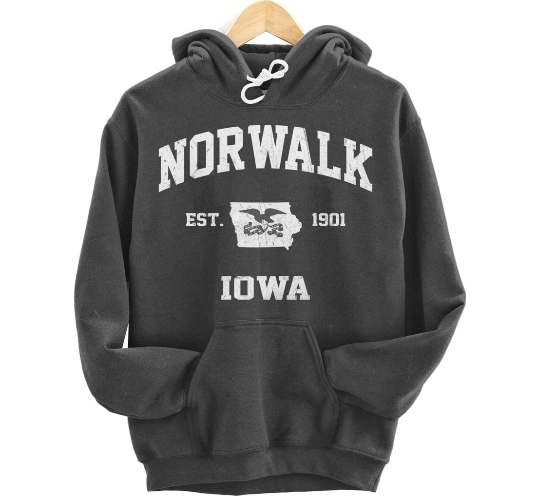 Norwalk Iowa IA vintage State Athletic style Pullover Hoodie