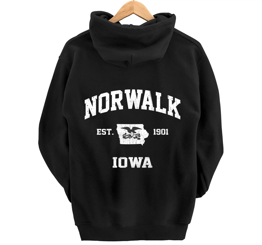Norwalk Iowa IA vintage State Athletic style Pullover Hoodie