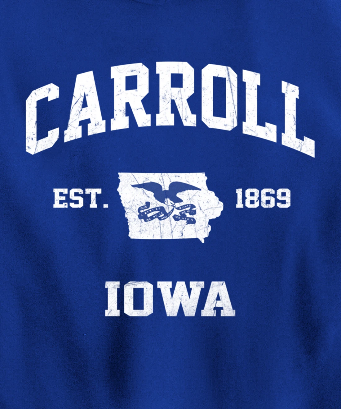 Carroll Iowa IA vintage State Athletic style Pullover Hoodie