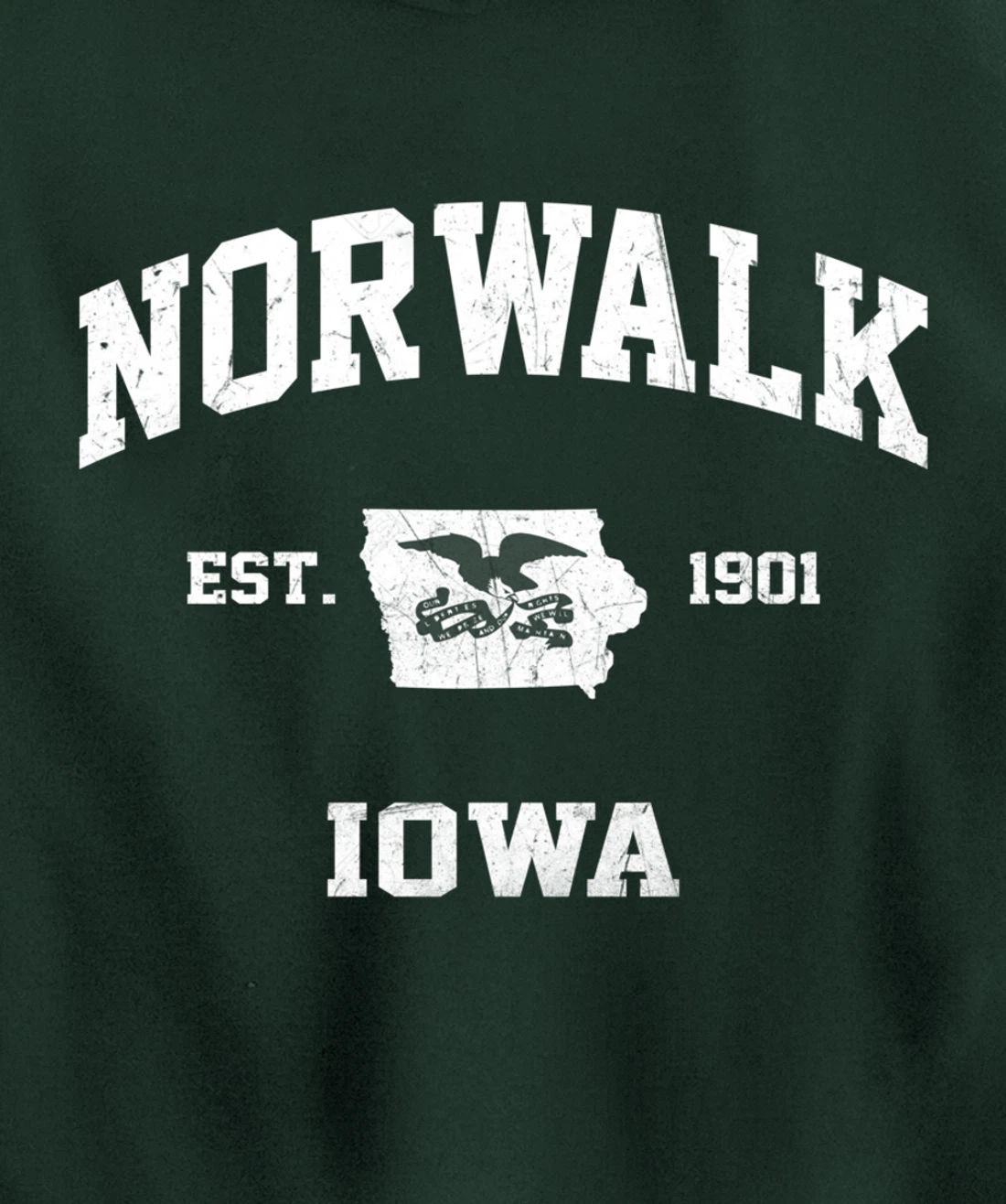 Norwalk Iowa IA vintage State Athletic style Pullover Hoodie