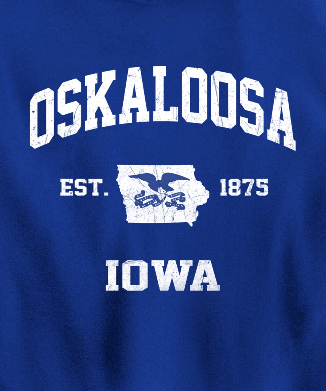 Oskaloosa Iowa IA vintage State Athletic style Pullover Hoodie