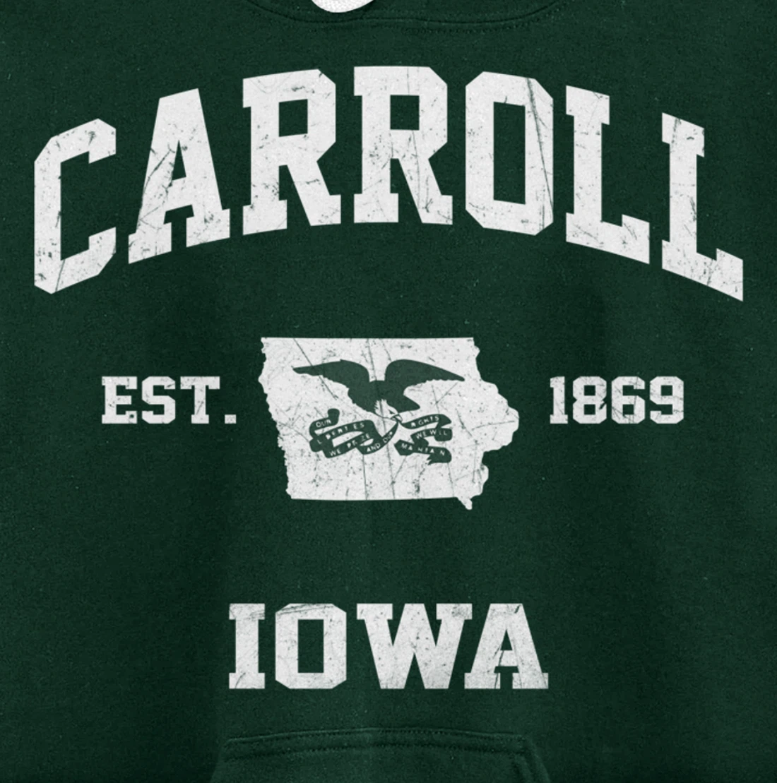 Carroll Iowa IA vintage State Athletic style Pullover Hoodie