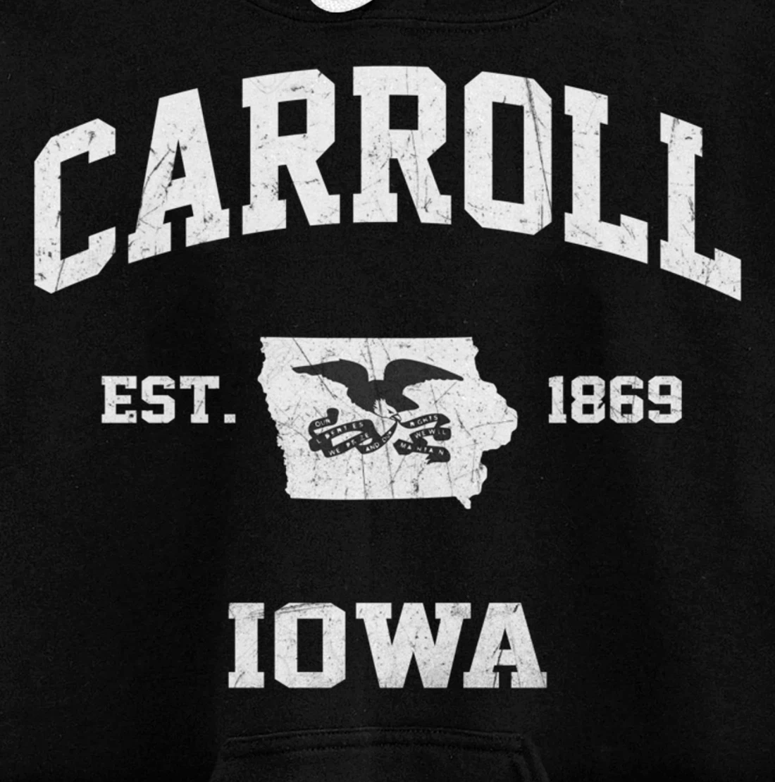 Carroll Iowa IA vintage State Athletic style Pullover Hoodie