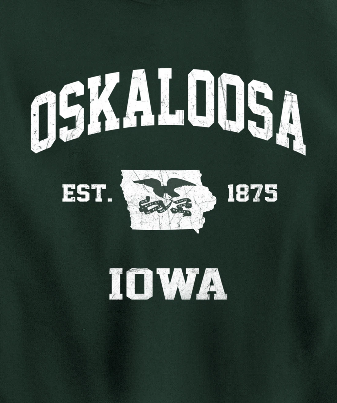 Oskaloosa Iowa IA vintage State Athletic style Pullover Hoodie