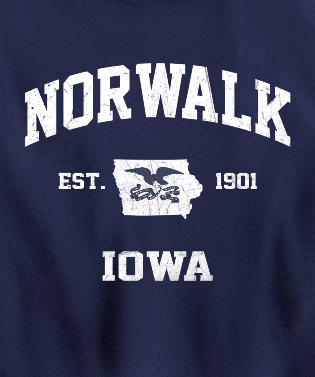 Norwalk Iowa IA vintage State Athletic style Pullover Hoodie
