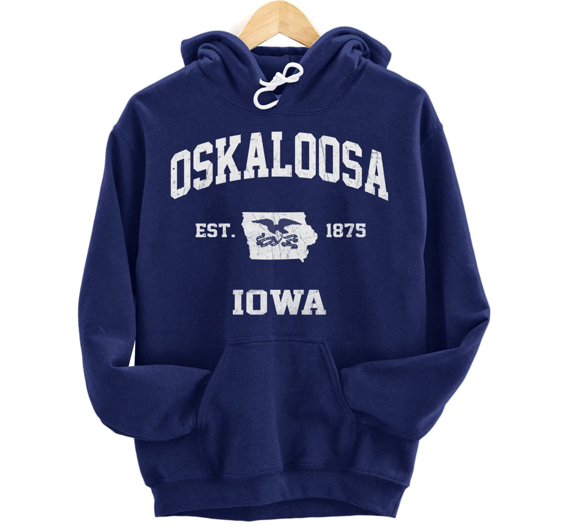 Oskaloosa Iowa IA vintage State Athletic style Pullover Hoodie