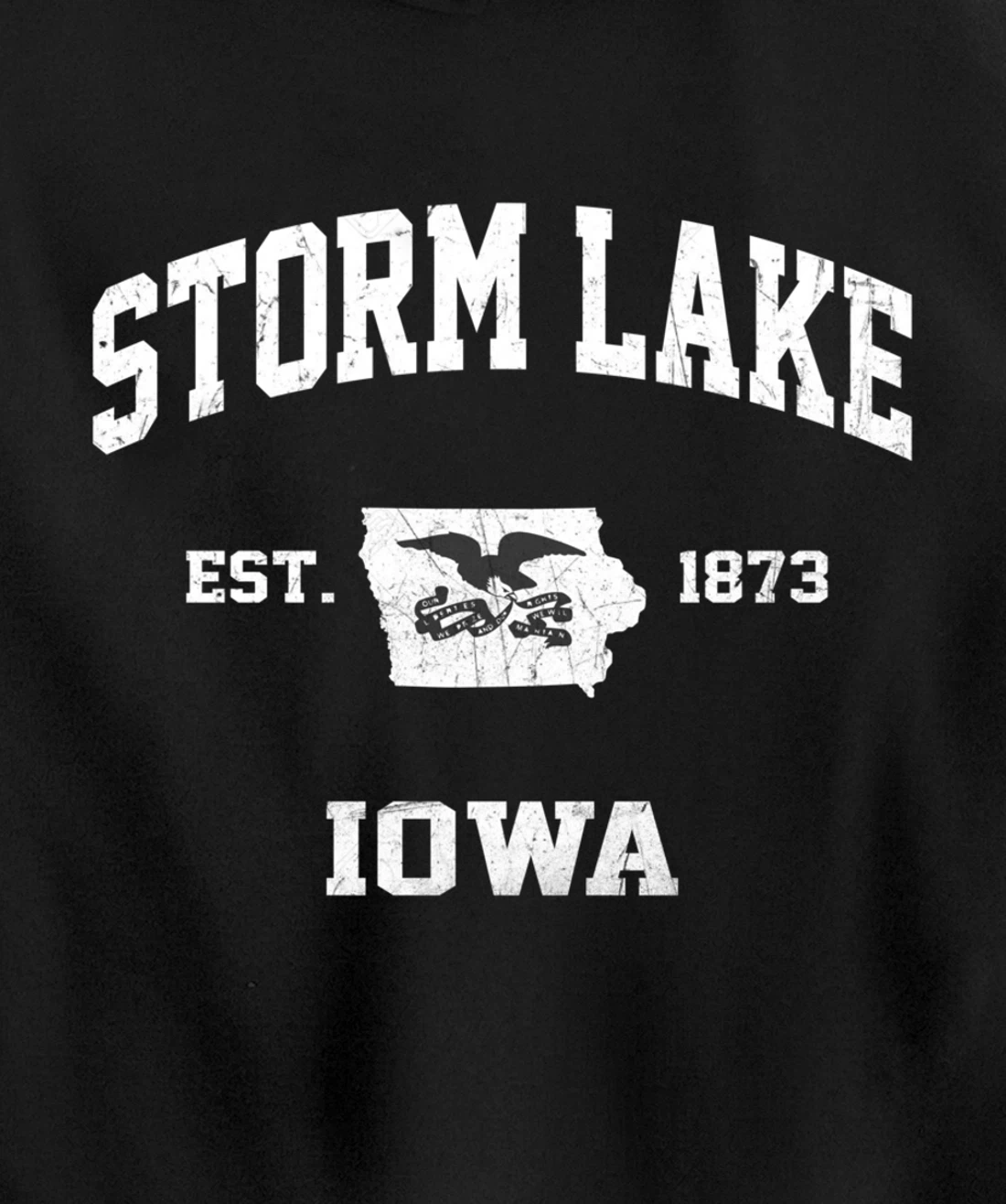 Storm Lake Iowa IA vintage State Athletic style Pullover Hoodie
