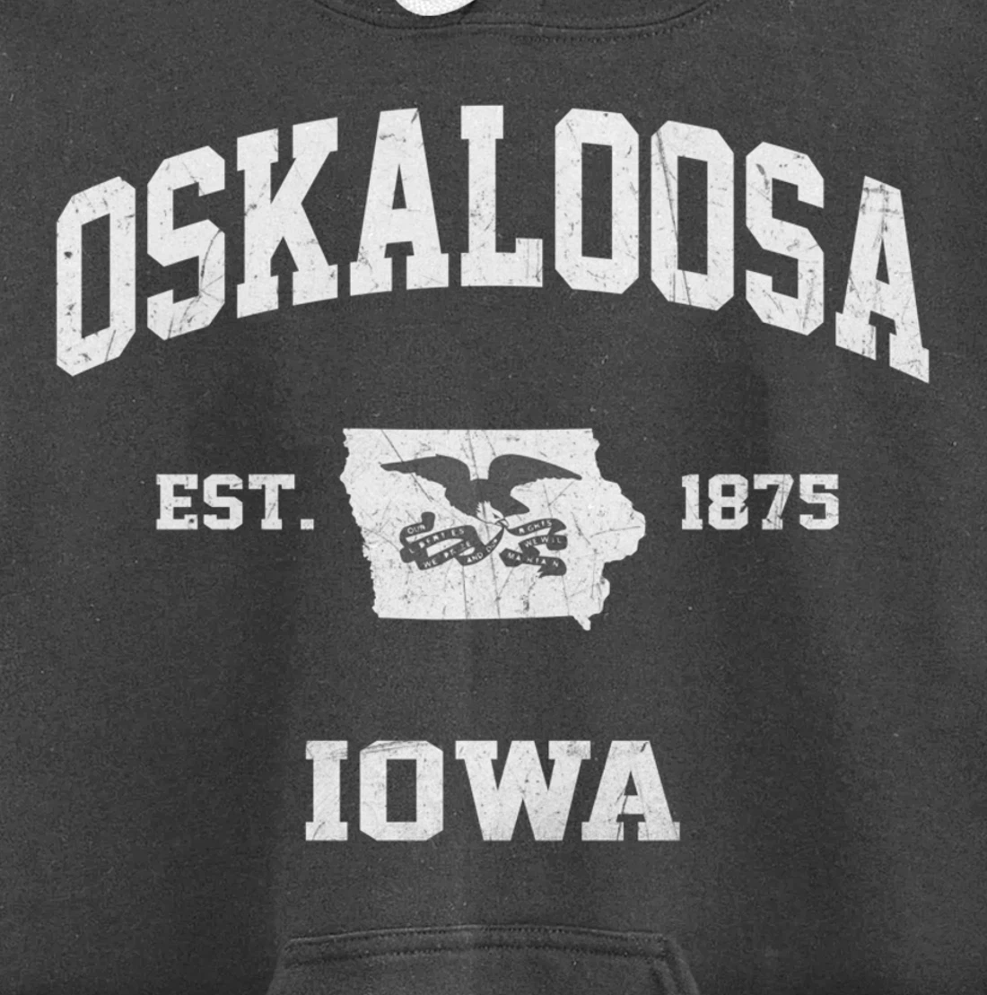 Oskaloosa Iowa IA vintage State Athletic style Pullover Hoodie
