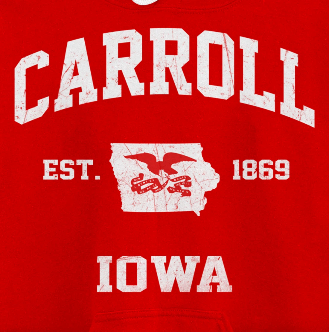 Carroll Iowa IA vintage State Athletic style Pullover Hoodie