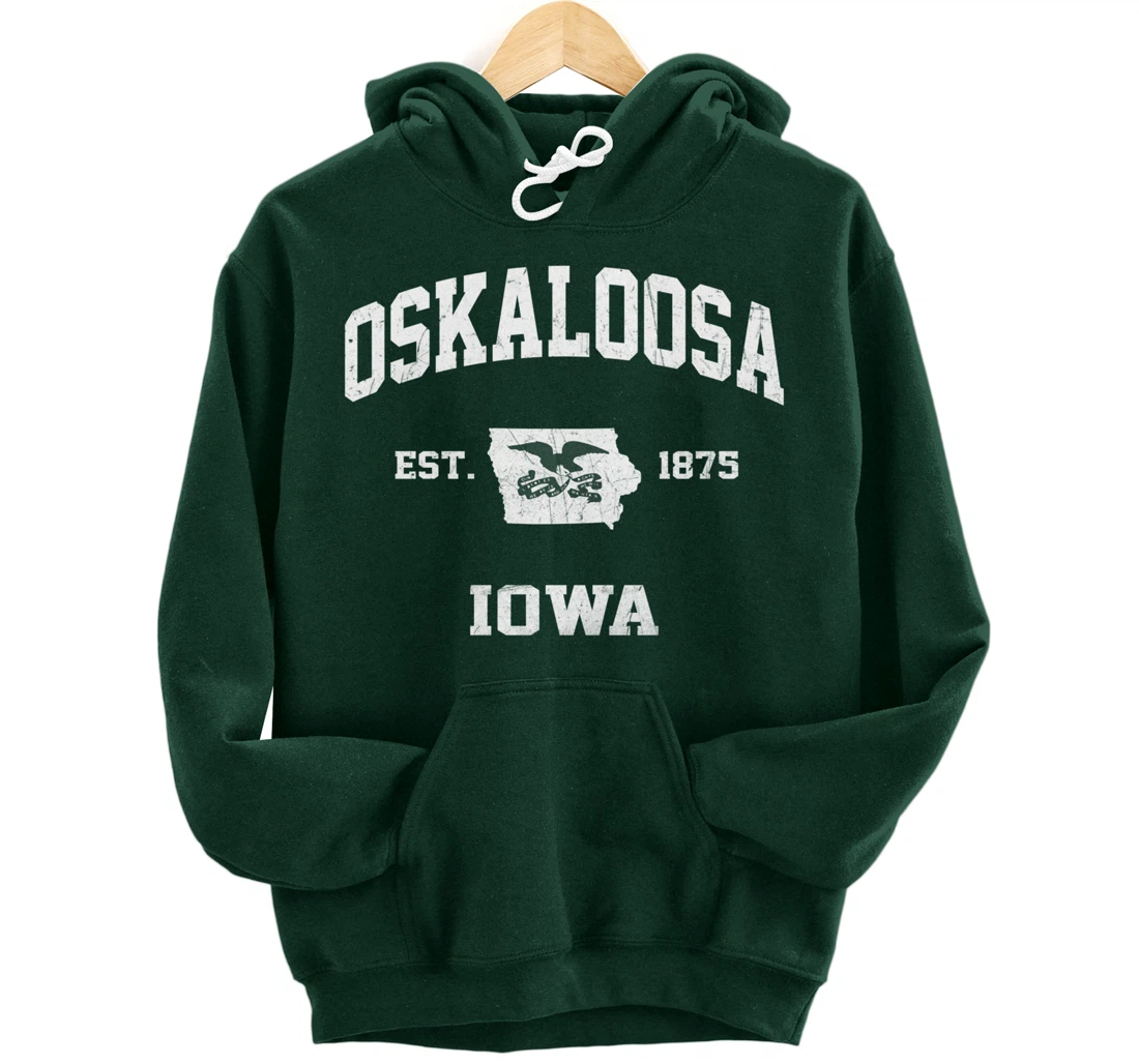 Oskaloosa Iowa IA vintage State Athletic style Pullover Hoodie