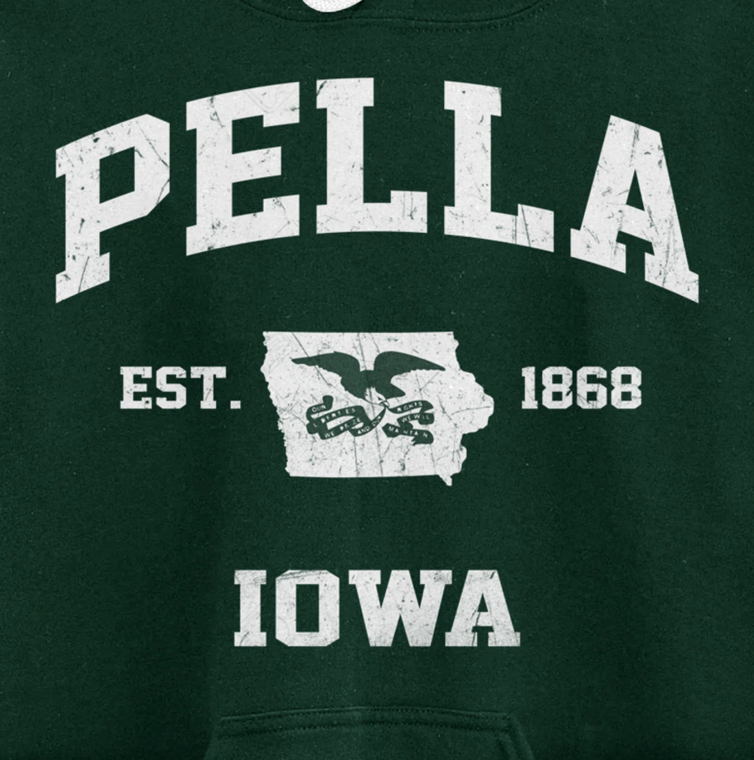 Pella Iowa IA vintage State Athletic style Pullover Hoodie