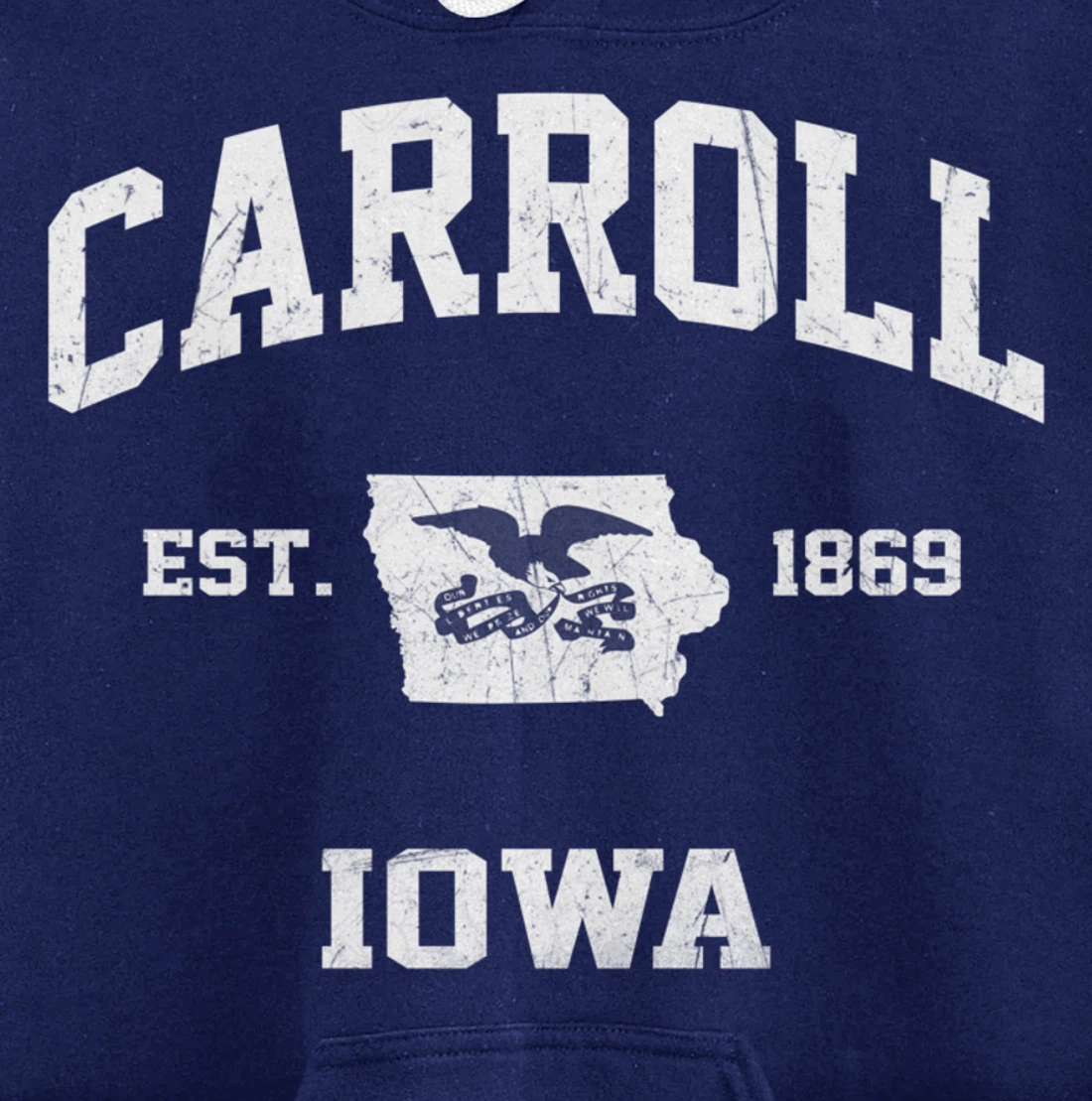 Carroll Iowa IA vintage State Athletic style Pullover Hoodie