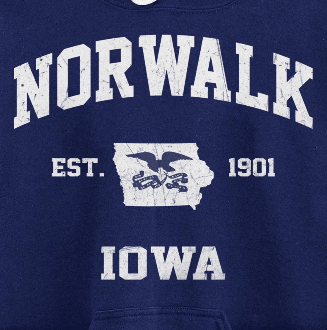 Norwalk Iowa IA vintage State Athletic style Pullover Hoodie