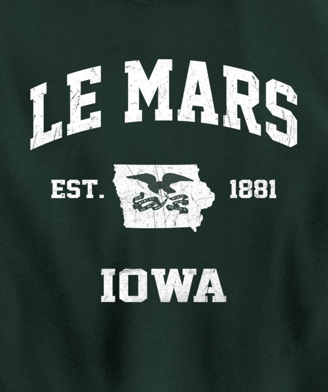 Le Mars Iowa IA vintage State Athletic style Pullover Hoodie