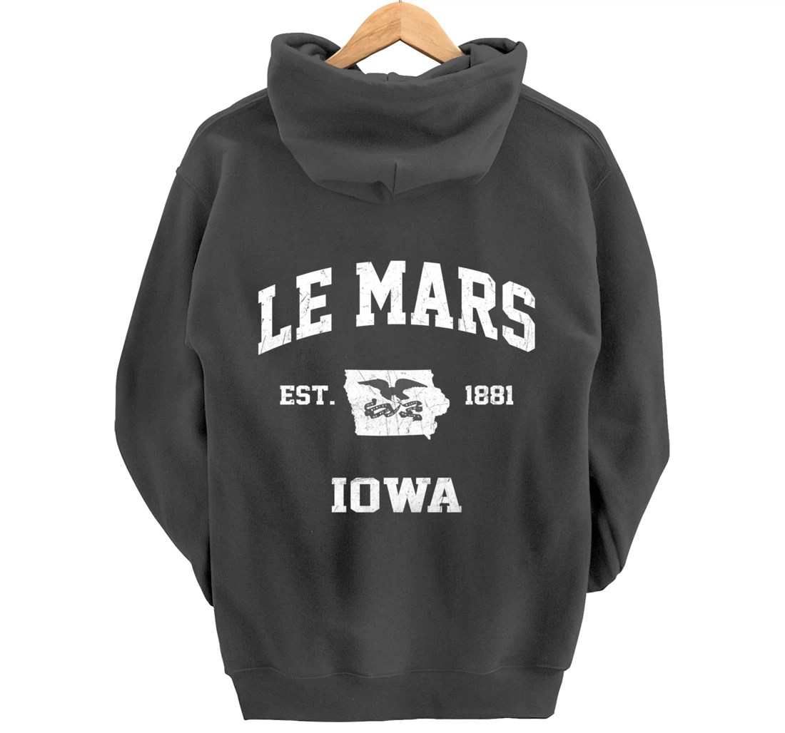 Le Mars Iowa IA vintage State Athletic style Pullover Hoodie
