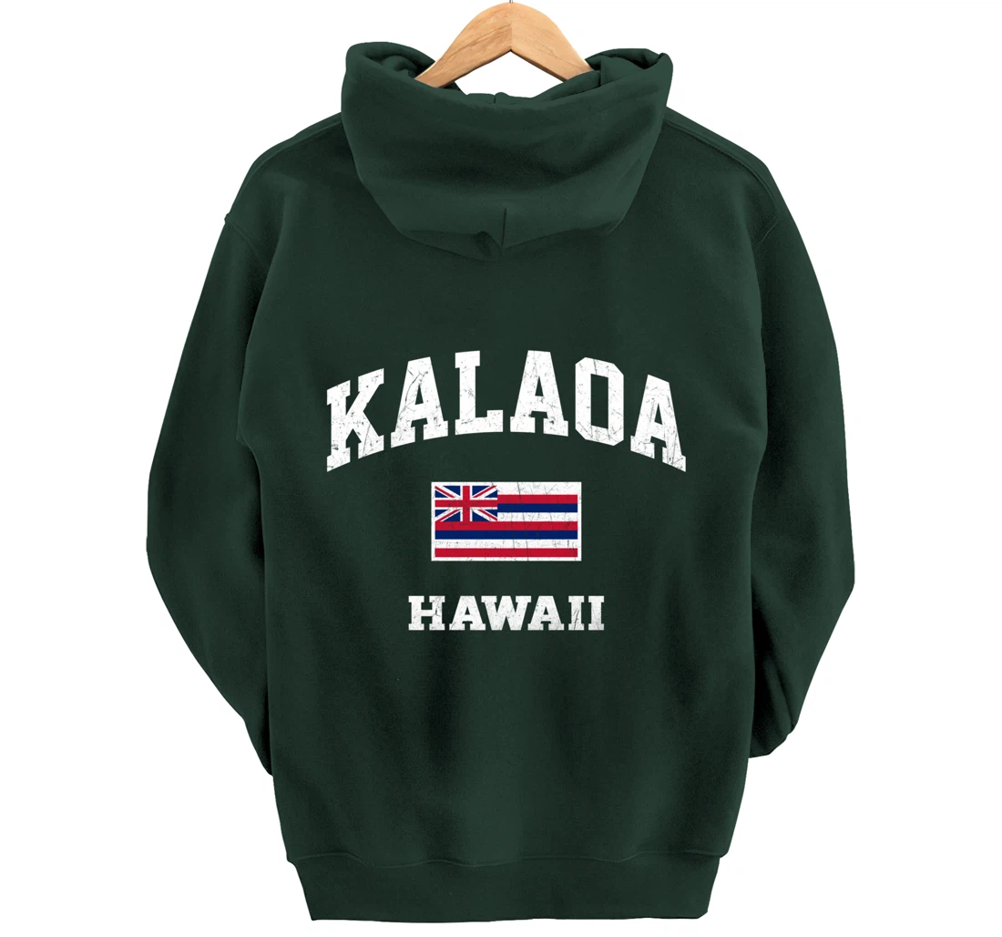 Kalaoa Hawaii HI vintage State Athletic style Pullover Hoodie