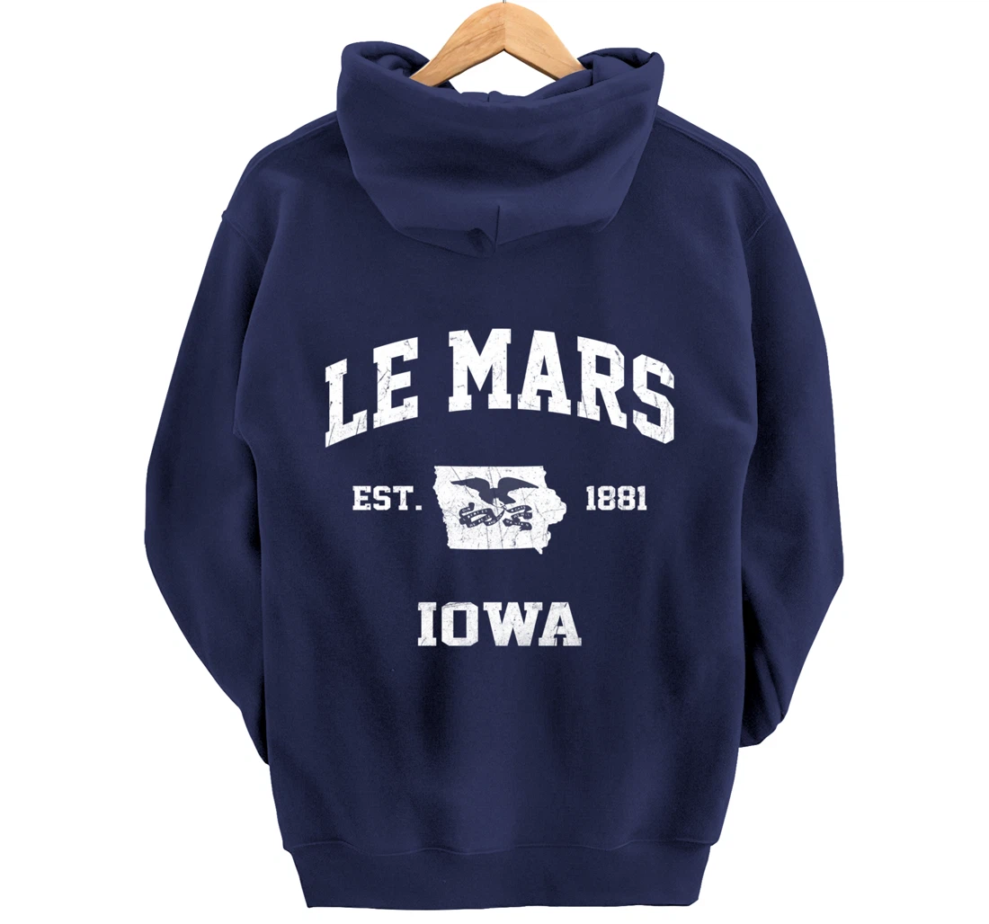 Le Mars Iowa IA vintage State Athletic style Pullover Hoodie