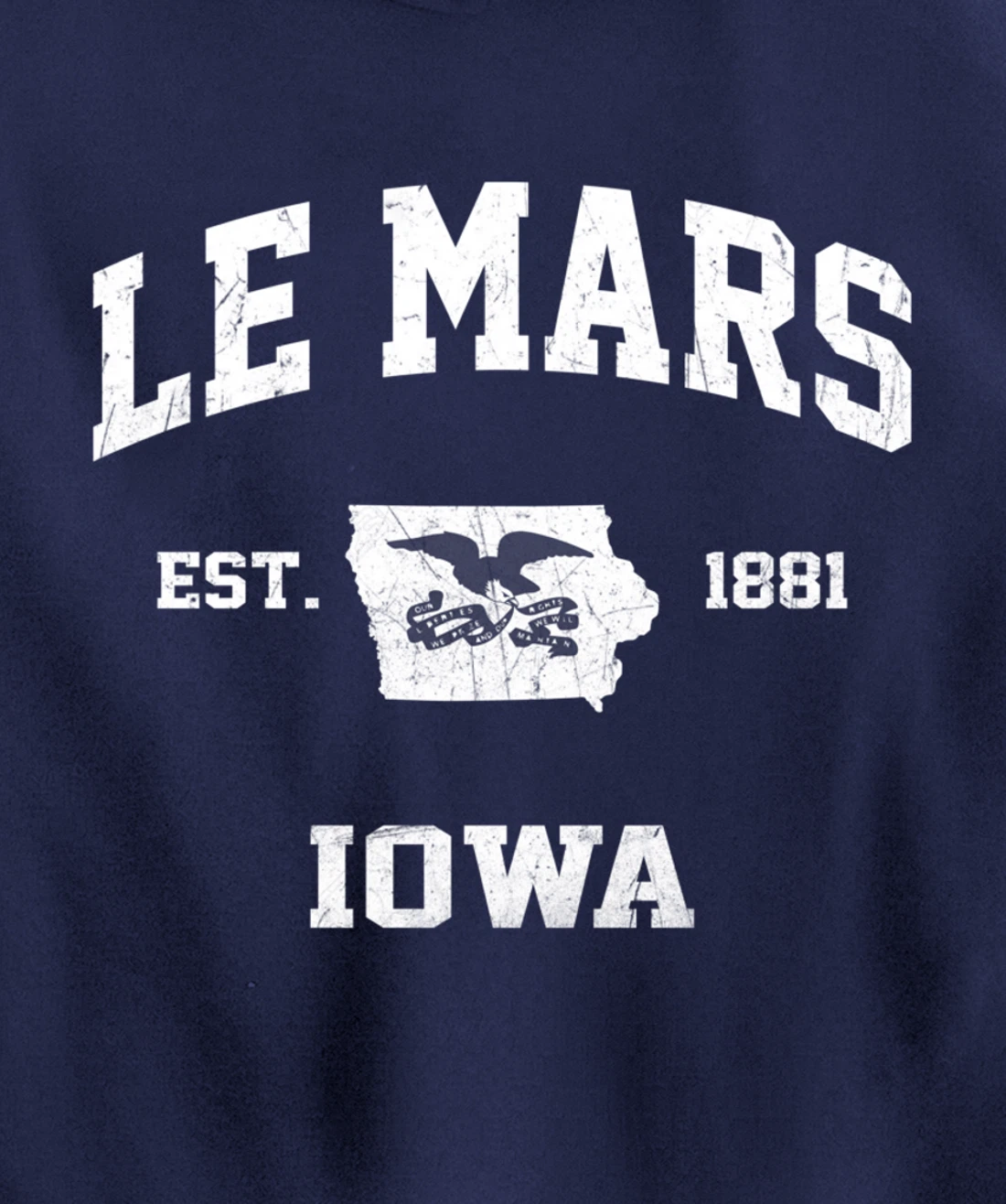 Le Mars Iowa IA vintage State Athletic style Pullover Hoodie