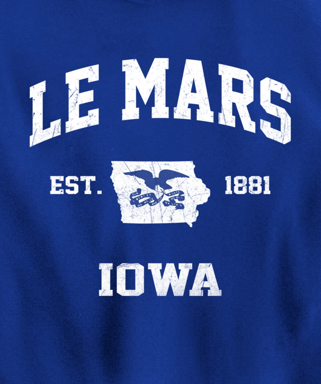 Le Mars Iowa IA vintage State Athletic style Pullover Hoodie